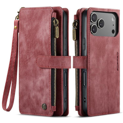 For iPhone 17 Pro CaseMe C30 Card Slots Zipper Wallet Leather Phone Case(Red) by CaseMe
