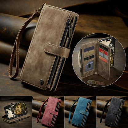 For iPhone Air CaseMe C30 Card Slots Zipper Wallet Leather Phone Case(Brown) by CaseMe