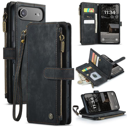 For iPhone Air CaseMe C30 Card Slots Zipper Wallet Leather Phone Case(Black) by CaseMe