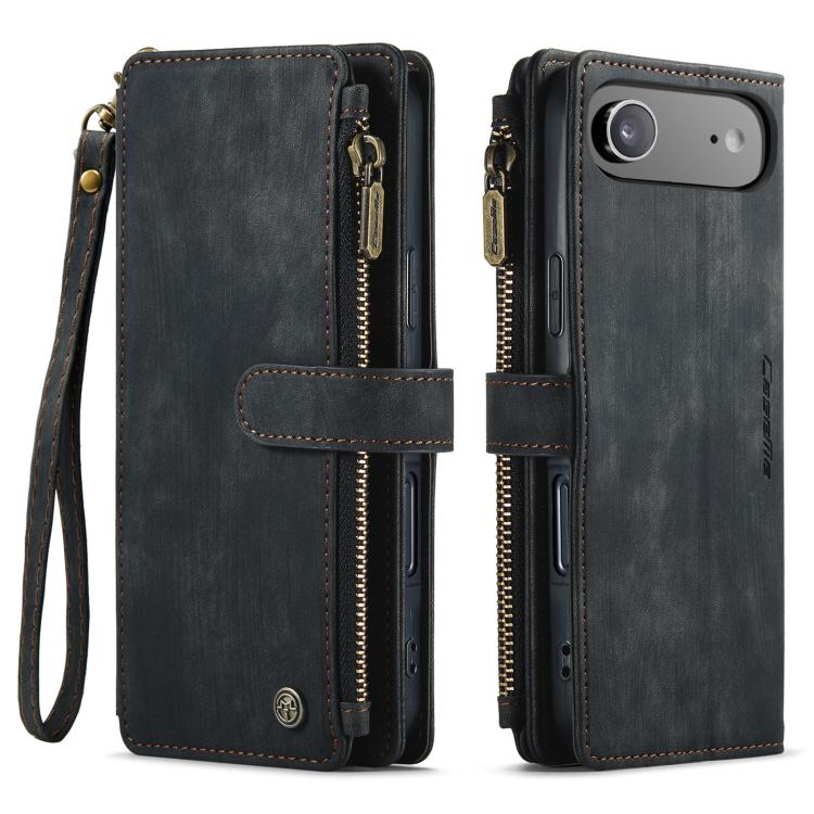For iPhone Air CaseMe C30 Card Slots Zipper Wallet Leather Phone Case(Black) by CaseMe