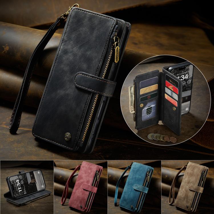 For iPhone Air CaseMe C30 Card Slots Zipper Wallet Leather Phone Case(Black) by CaseMe