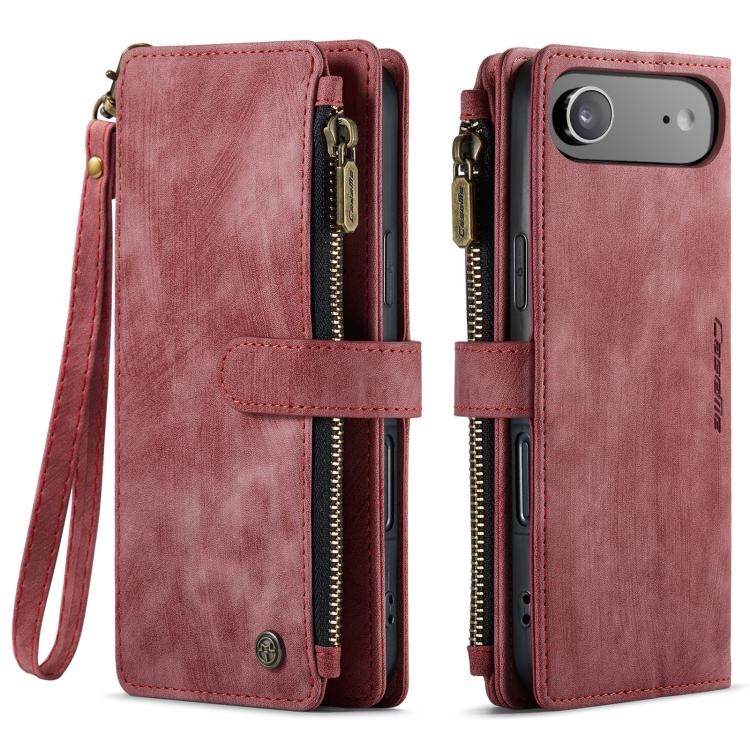 For iPhone Air CaseMe C30 Card Slots Zipper Wallet Leather Phone Case(Red) by CaseMe
