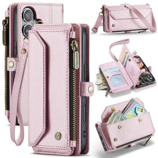 For iPhone 17 CaseMe C36 Card Slots Zipper Wallet RFID Anti-theft Leather Phone Case(Pink) by CaseMe