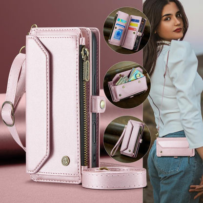 For iPhone 17 CaseMe C36 Card Slots Zipper Wallet RFID Anti-theft Leather Phone Case(Pink) by CaseMe