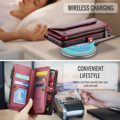 For iPhone 17 CaseMe C36 Card Slots Zipper Wallet RFID Anti-theft Leather Phone Case(Red) by CaseMe