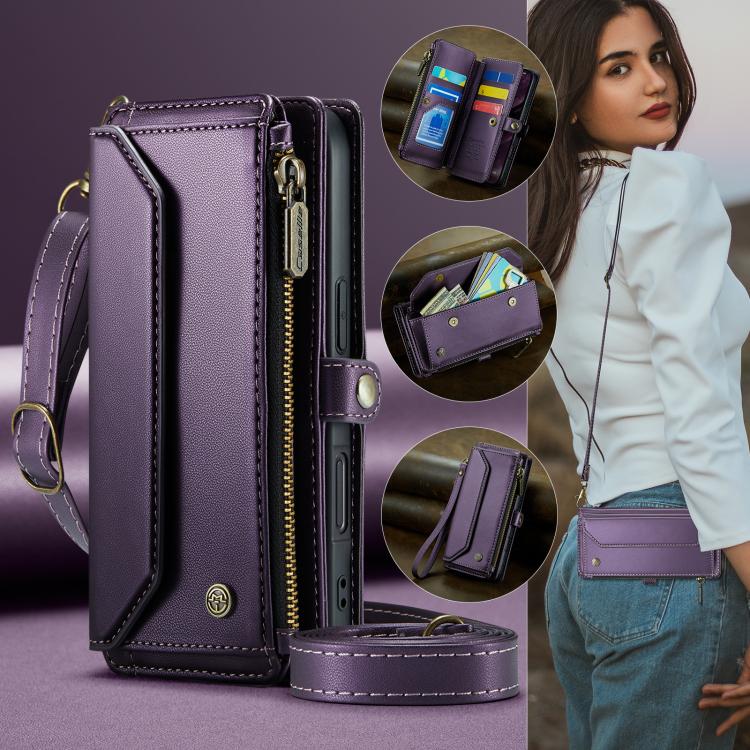 For iPhone 17 CaseMe C36 Card Slots Zipper Wallet RFID Anti-theft Leather Phone Case(Purple) by CaseMe