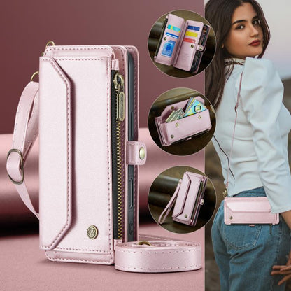 For iPhone 17 Pro CaseMe C36 Card Slots Zipper Wallet RFID Anti-theft Leather Phone Case(Pink) by CaseMe