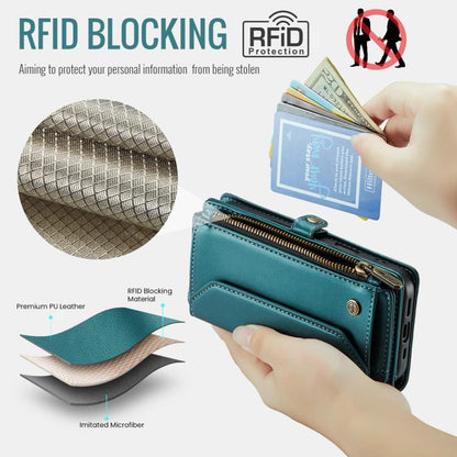 For iPhone 17 Pro Max CaseMe C36 Card Slots Zipper Wallet RFID Anti-theft Leather Phone Case(Blue) by CaseMe