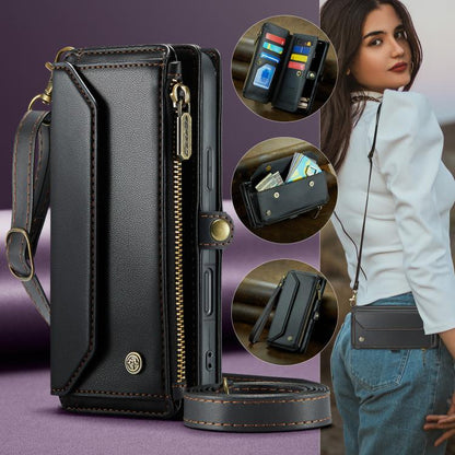 For iPhone 17 Pro Max CaseMe C36 Card Slots Zipper Wallet RFID Anti-theft Leather Phone Case(Black) by CaseMe