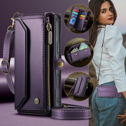 For iPhone 17 Pro Max CaseMe C36 Card Slots Zipper Wallet RFID Anti-theft Leather Phone Case(Purple) by CaseMe