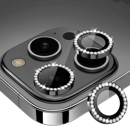 For iPhone 16 Pro / 16 Pro Max ENKAY AR Anti-reflection Individual Diamond Ring Camera Lens Glass Full Film(Black) by ENKAY