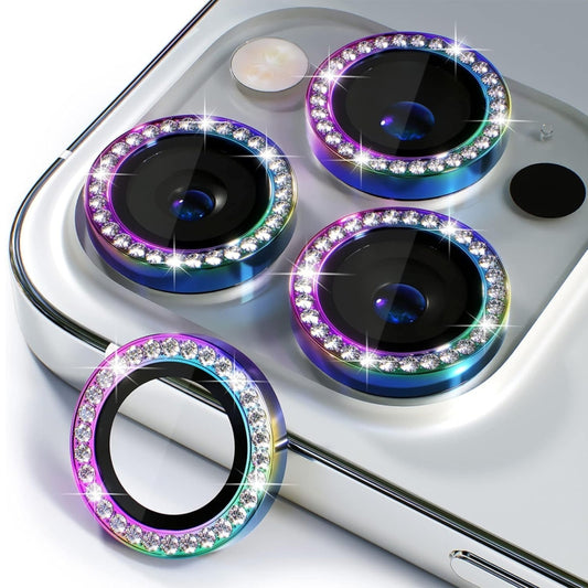 For iPhone 16 Pro / 16 Pro Max ENKAY AR Anti-reflection Individual Diamond Ring Camera Lens Glass Full Film(Colorful) by ENKAY