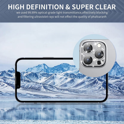 For iPhone 16 / 16 Plus ENKAY Hat-Prince Blink Diamond Camera Lens Aluminium Alloy Tempered Glass Film(Silver) by ENKAY