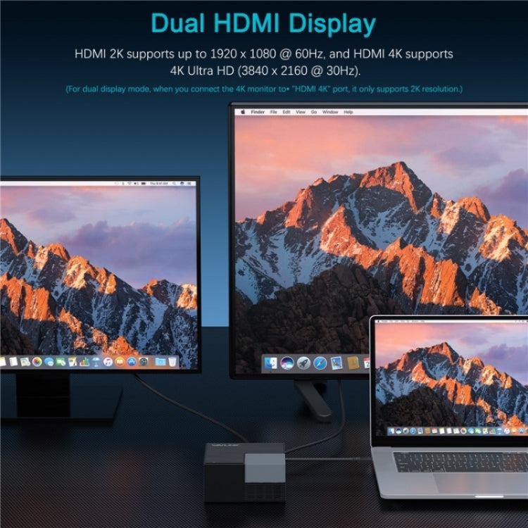 WAVLINK UG76PD2 3.5mm Audio, Gigabit Network Port Dual HD Universal Docking Station(US Plug) by WAVLINK