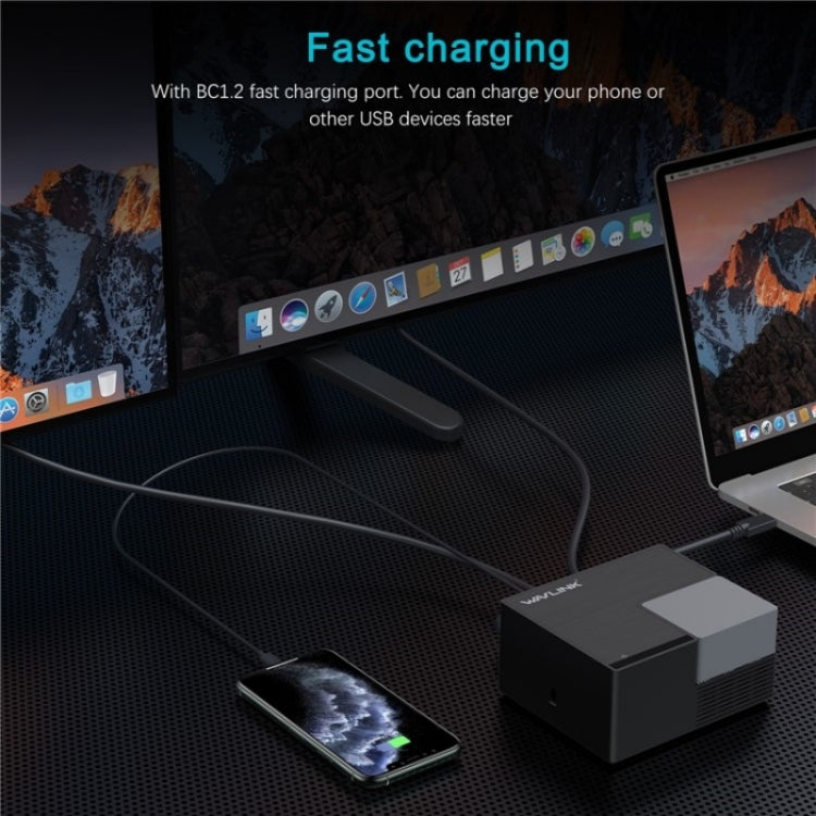 WAVLINK UG76PD2 3.5mm Audio, Gigabit Network Port Dual HD Universal Docking Station(US Plug) by WAVLINK