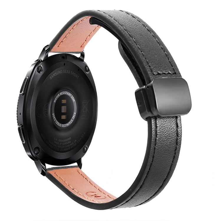For Samsung Gear Sport Slim Magnetic Buckle 20mm Microfiber Leather Watch Band(Black) by bashfashion