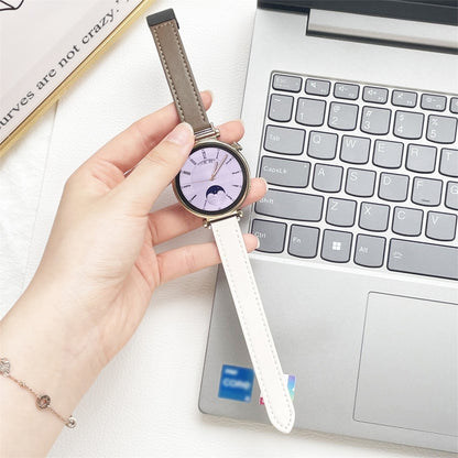 For Samsung Galaxy Watch 7 40 / 44mm Slim Magnetic Buckle 20mm Microfiber Leather Watch Band(Apricot+Caramel Macchiato) by bashfashion