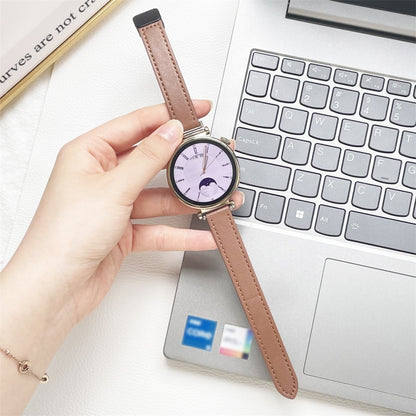 For Samsung Galaxy Watch 6 Classic 43 / 47mm Slim Magnetic Buckle 20mm Microfiber Leather Watch Band(Mocha Brown) by bashfashion