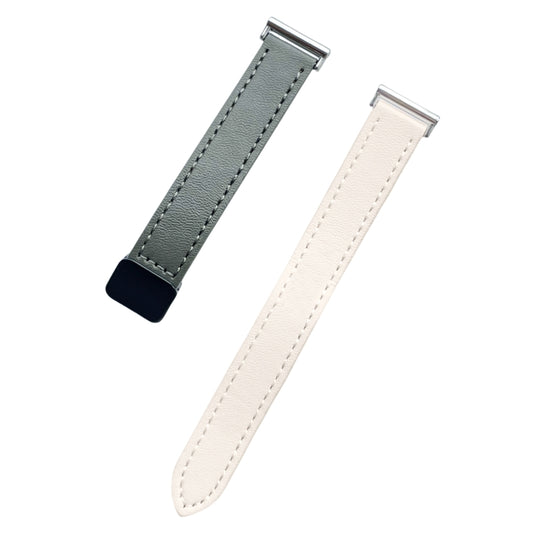 For Samsung Galaxy Watch 5 40 / 44mm Slim Magnetic Buckle 20mm Microfiber Leather Watch Band(Apricot+Avocado Green) by bashfashion