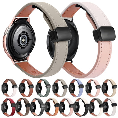 For Samsung Galaxy Watch 6 Classic 43 / 47mm Slim Magnetic Buckle 20mm Microfiber Leather Watch Band(Mocha Brown) by bashfashion