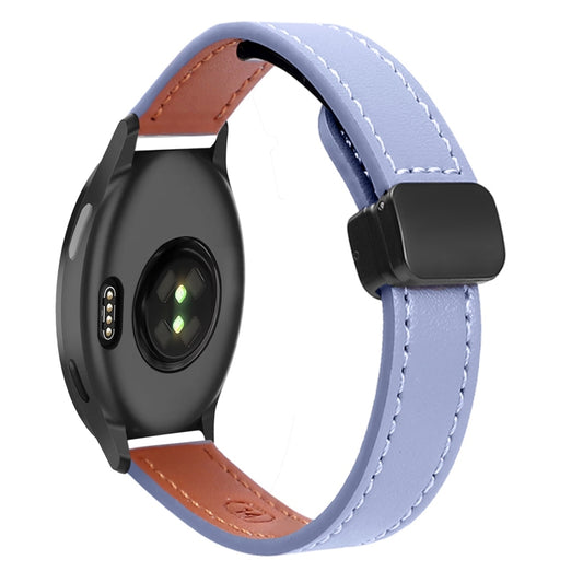 For Garmin Active 5 Slim Magnetic Buckle 20mm Microfiber Leather Watch Band(Lavender) by bashfashion