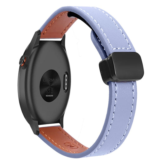 For Garmin Approach S40 Slim Magnetic Buckle 20mm Microfiber Leather Watch Band(Lavender) by bashfashion