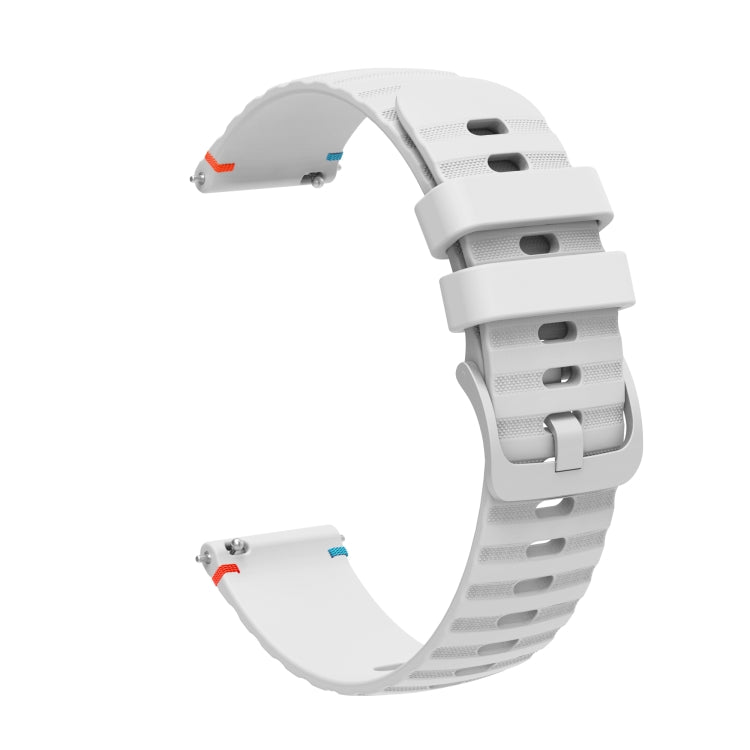 For Samsung Galaxy Gear Sport Wavy Dotted Stitched 20mm Silicone Watch Band(White) by bashfashion