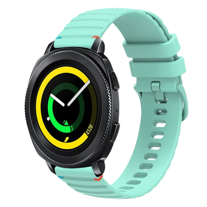 For Samsung Galaxy Gear Sport Wavy Dotted Stitched 20mm Silicone Watch Band(Teal Green) by bashfashion