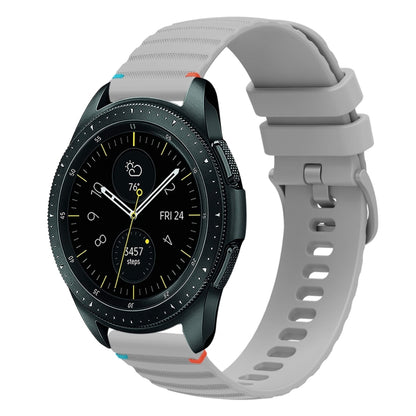 For Samsung Galaxy Watch 42mm Wavy Dotted Stitched 20mm Silicone Watch Band(Gray) by bashfashion