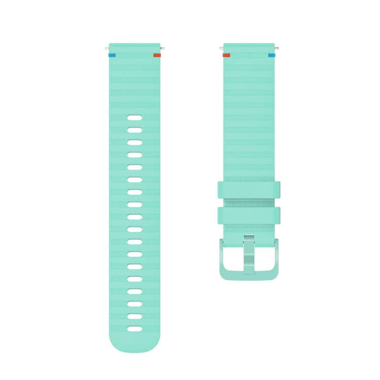 For Samsung Galaxy Watch 5 40 / 44mm Wavy Dotted Stitched 20mm Silicone Watch Band(Teal Green) by bashfashion