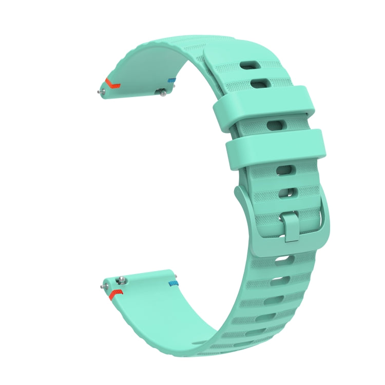For Samsung Galaxy Gear S3 Frontier Wavy Dotted Stitched 22mm Silicone Watch Band(Teal Green) by bashfashion