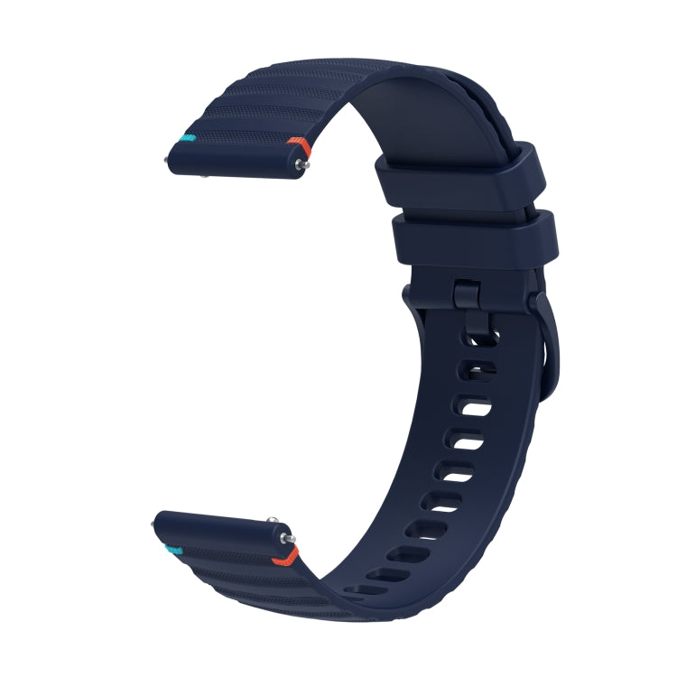 For Samsung Galaxy Gear S3 Classic Wavy Dotted Stitched 22mm Silicone Watch Band(Navy Blue) by bashfashion