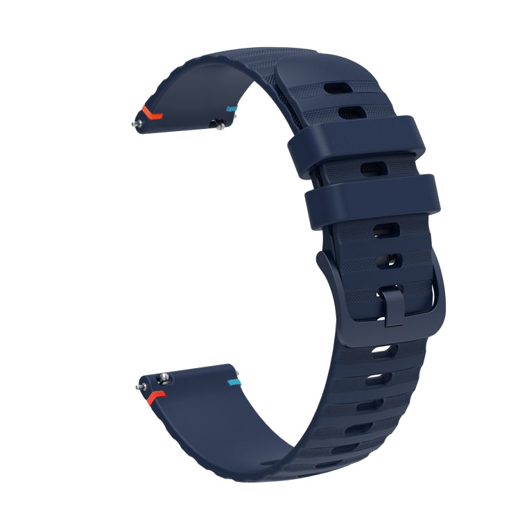 For Samsung Galaxy Gear S3 Classic Wavy Dotted Stitched 22mm Silicone Watch Band(Navy Blue) by bashfashion