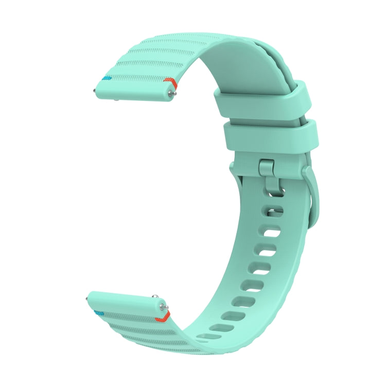 For Samsung Galaxy Gear S3 Classic Wavy Dotted Stitched 22mm Silicone Watch Band(Teal Green) by bashfashion