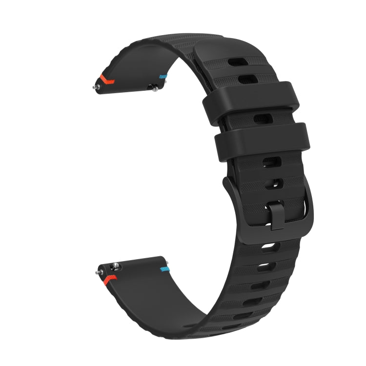 For Samsung Galaxy Watch 46mm Wavy Dotted Stitched 22mm Silicone Watch Band(Black) by bashfashion