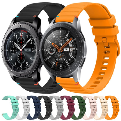 For Samsung Galaxy Watch 46mm Wavy Dotted Stitched 22mm Silicone Watch Band(Black) by bashfashion