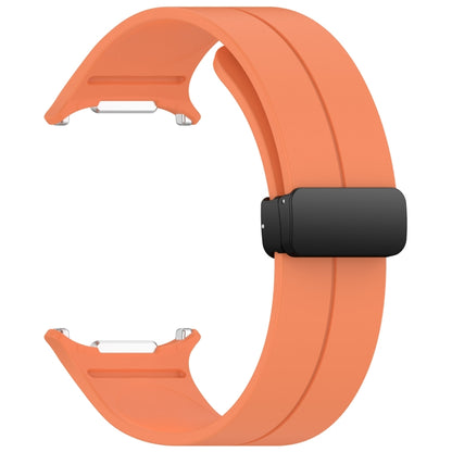 For Samsung Galaxy Watch Ultra 47mm Groove Style Folding Magnetic Buckle Silicone Watch Band(Orange) by bashfashion