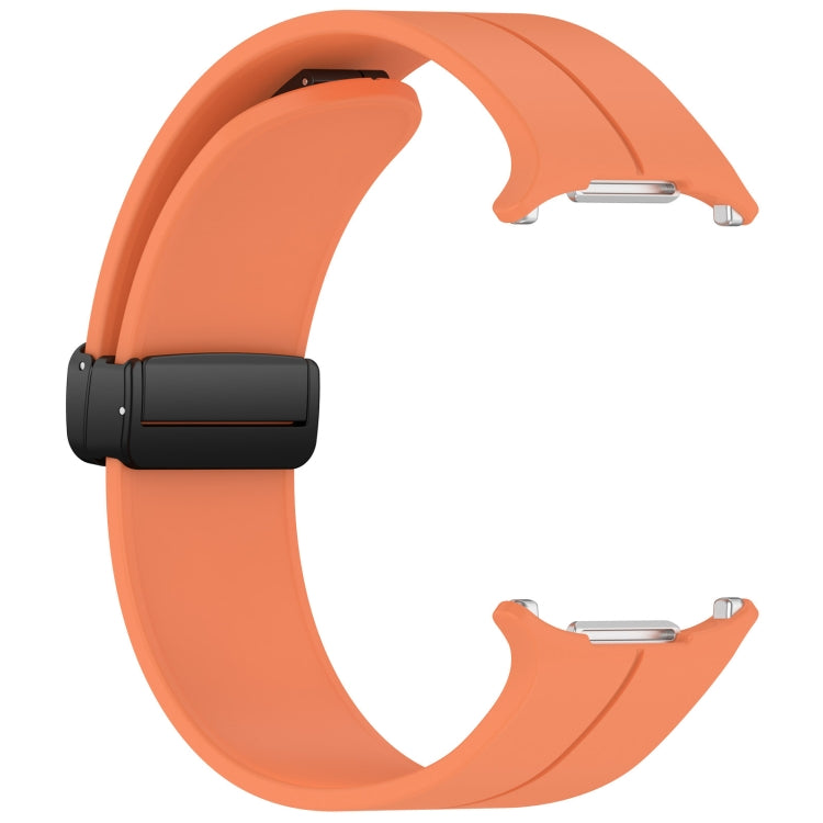 For Samsung Galaxy Watch Ultra 47mm Groove Style Folding Magnetic Buckle Silicone Watch Band(Orange) by bashfashion