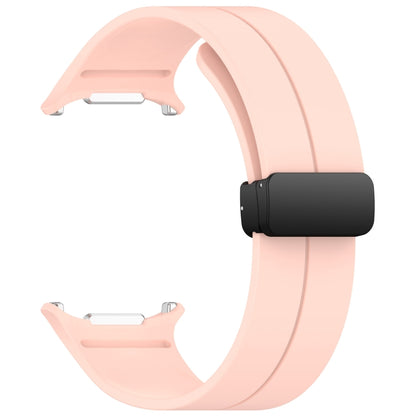 For Samsung Galaxy Watch Ultra 47mm Groove Style Folding Magnetic Buckle Silicone Watch Band(Light Pink) by bashfashion