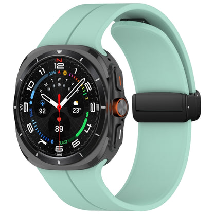 For Samsung Galaxy Watch Ultra 47mm Groove Style Folding Magnetic Buckle Silicone Watch Band(Teal Green) by bashfashion