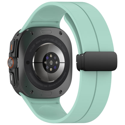 For Samsung Galaxy Watch Ultra 47mm Groove Style Folding Magnetic Buckle Silicone Watch Band(Teal Green) by bashfashion