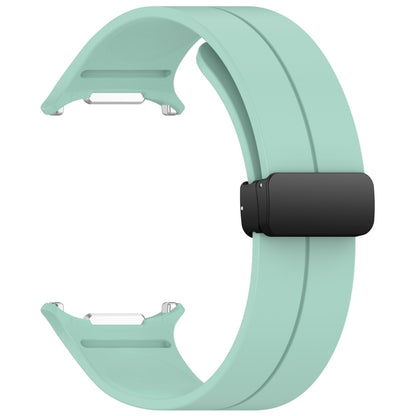 For Samsung Galaxy Watch Ultra 47mm Groove Style Folding Magnetic Buckle Silicone Watch Band(Teal Green) by bashfashion