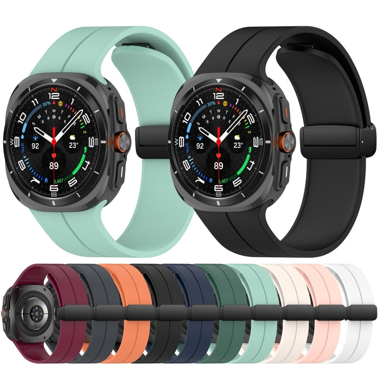 For Samsung Galaxy Watch Ultra 47mm Groove Style Folding Magnetic Buckle Silicone Watch Band(Starlight) by bashfashion