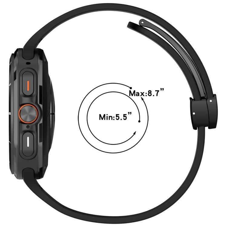 For Samsung Galaxy Watch Ultra 47mm Groove Style Folding Magnetic Buckle Silicone Watch Band(Black) by bashfashion