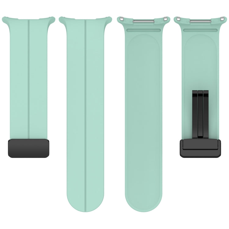 For Samsung Galaxy Watch Ultra 47mm Groove Style Folding Magnetic Buckle Silicone Watch Band(Teal Green) by bashfashion
