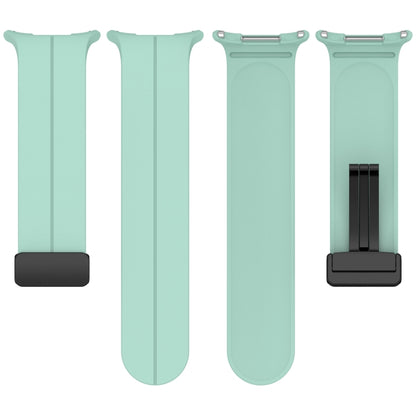 For Samsung Galaxy Watch Ultra 47mm Groove Style Folding Magnetic Buckle Silicone Watch Band(Teal Green) by bashfashion