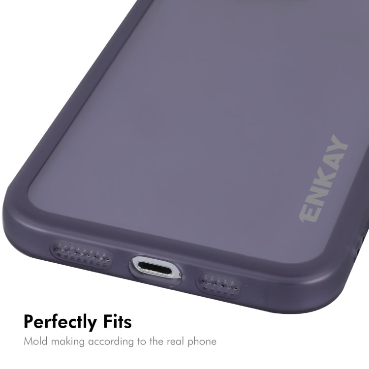 For iPhone 15 Pro Max ENKAY Hat-Prince Translucent Matte TPU Phone Case with Lens Film(White) by ENKAY