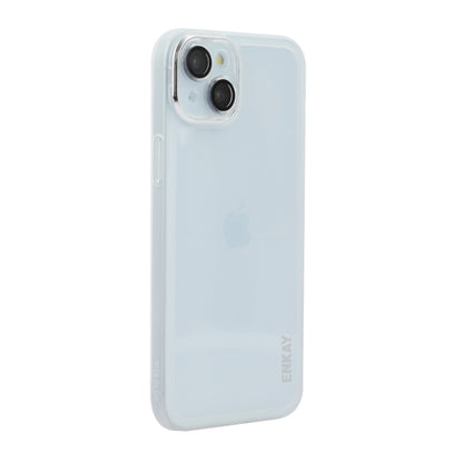 For iPhone 15 Plus ENKAY Hat-Prince Translucent Matte TPU Phone Case with Lens Film(White) by ENKAY