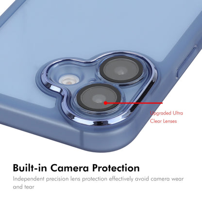 For iPhone 16 ENKAY Hat-Prince Translucent Matte TPU Phone Case with Lens Film(Blue) by ENKAY