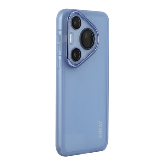 For Huawei Pura 70 Pro / 70 Pro+ ENKAY Hat-Prince Translucent Matte TPU Phone Case with Lens Film(Blue) by ENKAY